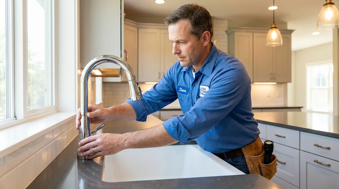 Kitchen faucet installation by Johns Plumbing LLC in Plaistow
