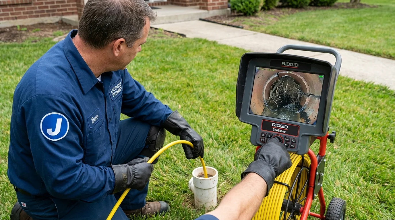 Sewer camera inspection being performed by Johns Plumbing LLC in Plaistow