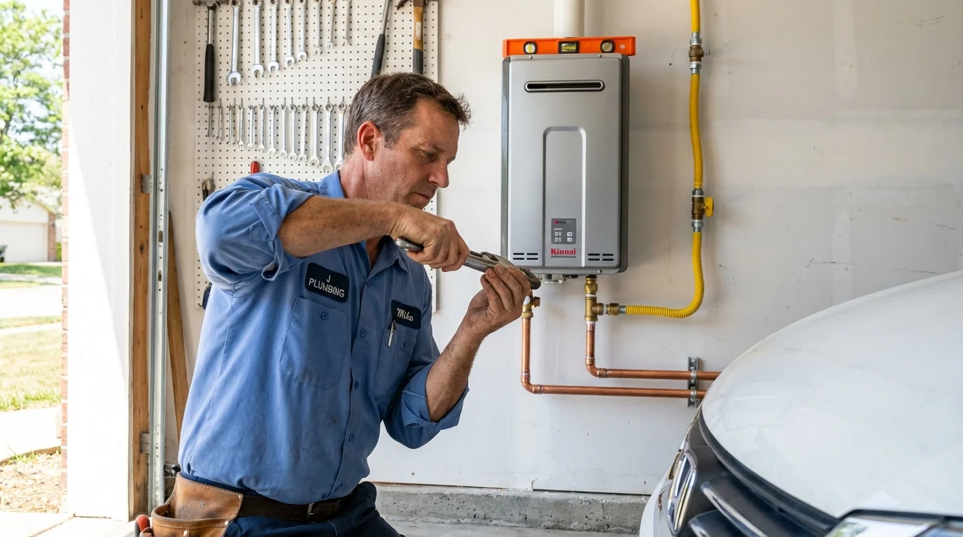 Tankless water heater installation by a Johns Plumbing LLC plumber in Plaistow